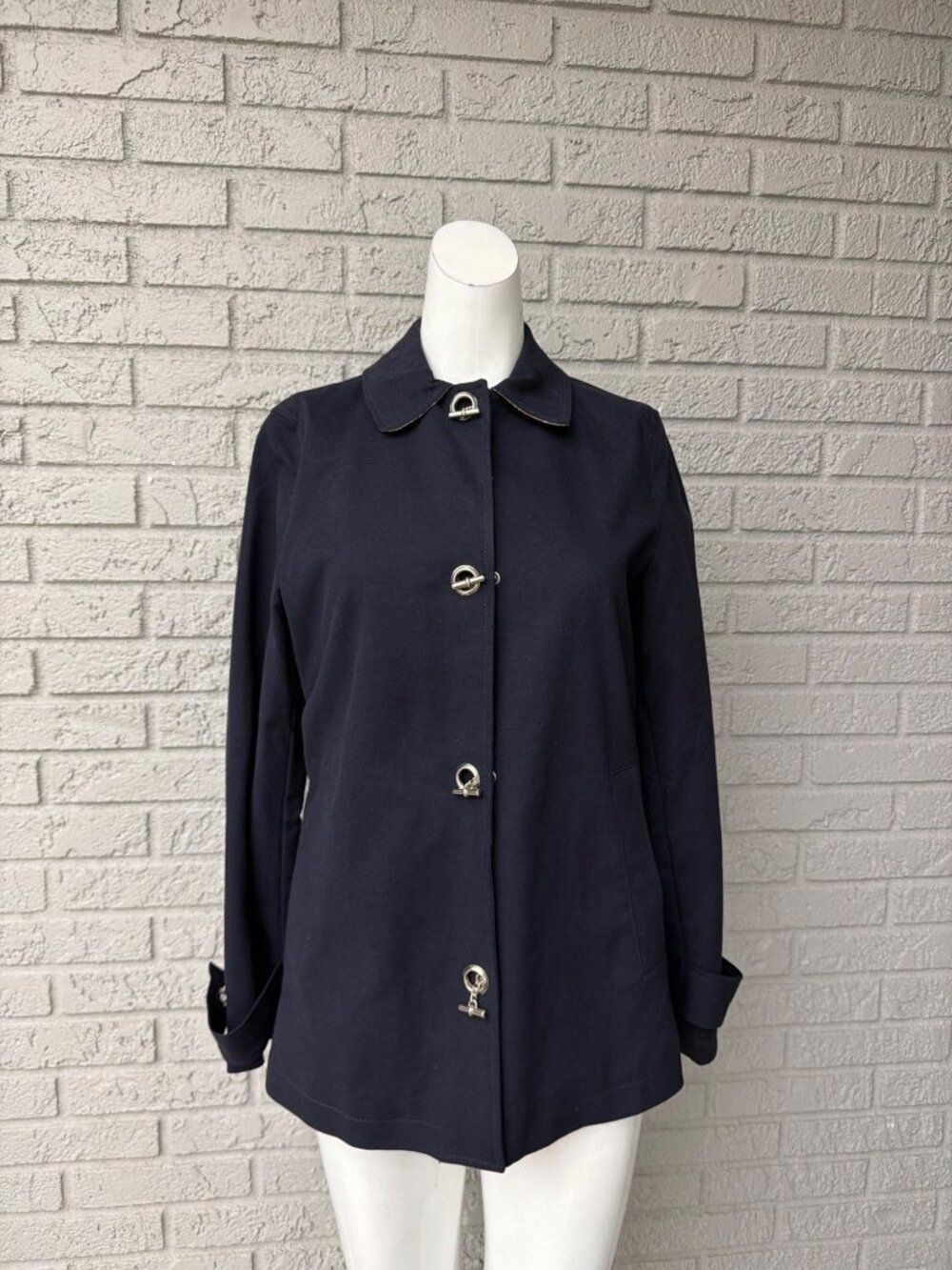 George Me Mark Eisen Women’s Navy Jacket with Sliver Chain Toggle Size XS (0-2)